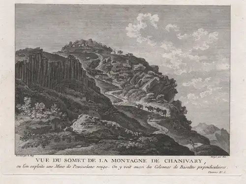 Vue du Somet de la Montagne de Chanivary. - Pic de Chenavari Rochemaure Ardeche Vivarais Auvergne Ansicht view