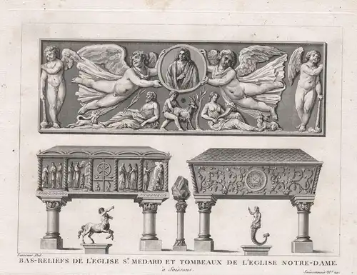 Bas-Reliefs de l'Eglise St. Medard et Tombeaux de l'Eglise Notre-Dame - Soissons Abbaye Saint-Medard eglise No