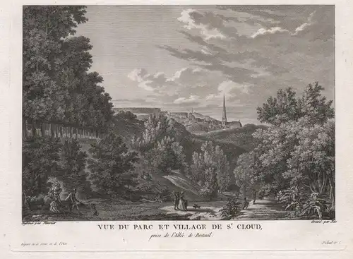 Vue du Parc et Village de St. Cloud, prise de l'Allée de Bretueil - Saint-Cloud Paris Hauts-de-Seine Ansicht v