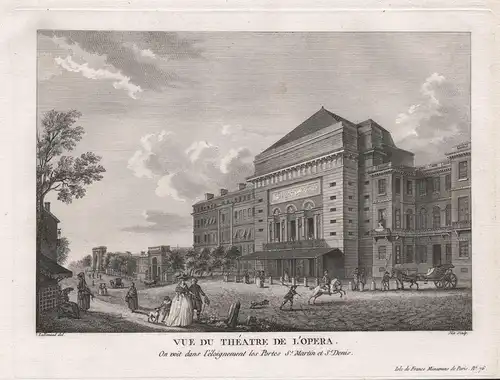 Vue du Theatre de l'Opera. On voit dans l'eloignement les Portes St. Martin et St. Denis - Paris Theatre de la
