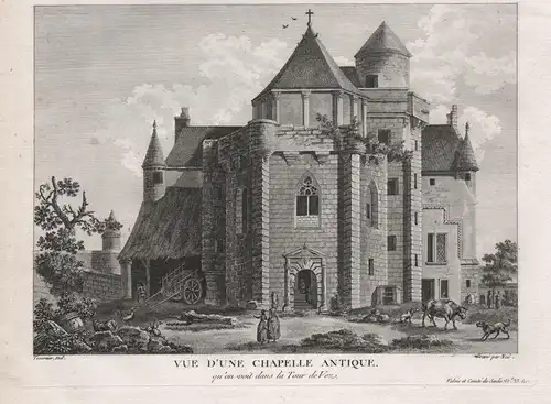 Vue d'une Chapelle Antique qu'on voit dans la Tour de Vez - Vez Donjon Oise Hauts-de-France Ansicht view vue