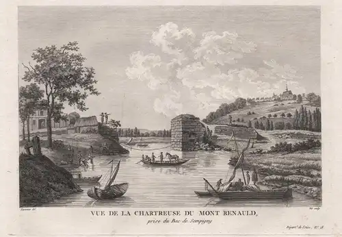 Vue de la Chartreuse du Mont Renauld, prise du Bac de Sempigny. - Chateau du Mont-Renaud Passel Oise Hauts-de-
