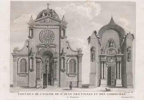 Portails de l'Eglise de St. Jean des Vignes et des Cordeliers a Soissons - Soissons Abbaye Saint-Jean-des-Vign