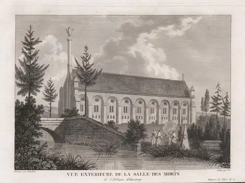Vue exterieure de la Salle des Morts de l'Abbaye d'Ourcamp. - Chiry-Ourscamp abbaye Notre-Dame Oise Hauts-de-F