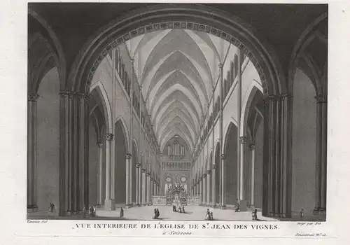 Vue interieure de l'Eglise de St. Jean des Vignes a Soissons - Soissons Abbaye Saint-Jean-des-Vignes eglise An