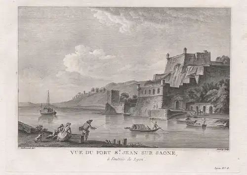 Vue du Fort St. Jean sur Saone, á l'entrée de Lyon. - Lyon Fort Saint-Jean Auvergne Ansicht view vue