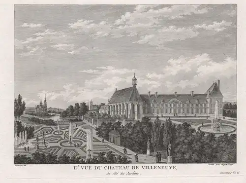 IIe. Vue du Chateau de Villeneuve, du côté des Jardins - Chateau de Villeneuve-Saint-Germain Aisne Hauts-de-Fr