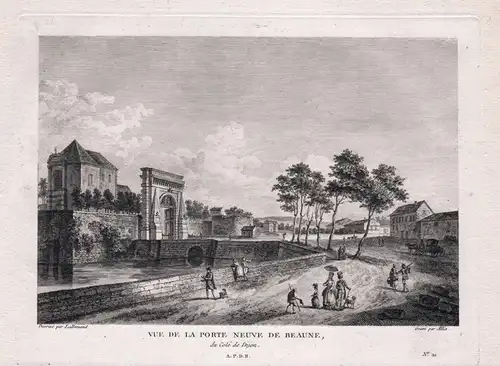 Vue de la Porte Neuve de Beaune, du Coté de Dijon - Beaune Dijon Porte Neuve Cote-d'Or Bourgogne Ansicht view