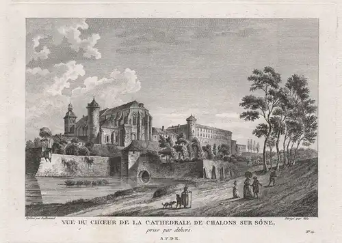 Vue du Choeur de la Cathedrale de Chalons sur Sône, prise par dehors. - Chalon-sur-Saone cathedrale Bourgogne