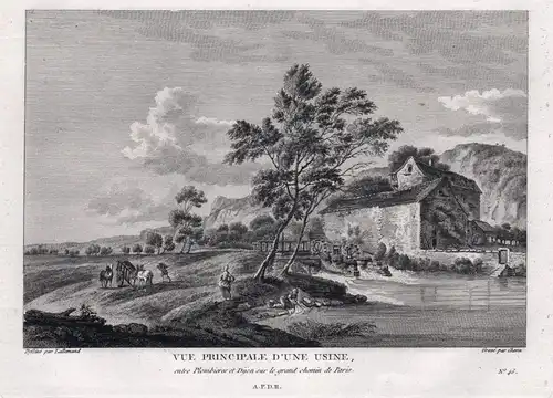 Vue Principale d'une Usine, entre Plombieres et Dijon sur le grand chemin de Paris. - Plombieres-les-Dijon usi