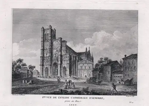 Iere. Vue de l'Eglise Cathedrale d'Auxerre - Auxerre eglise cathedrale Yonne Bourgogne Ansicht view vue