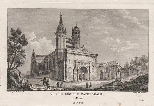 Vue de Eglise Cathedrale a Macon - Macon Cathedrale Vieux-Saint-Vincent Bourgogne Ansicht view vue