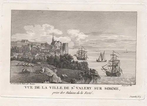 Vue de la Ville de St. Valery sur Somme, prise des Falaises de la Ferté - Saint-Valery-sur-Somme Hauts-de-Fran