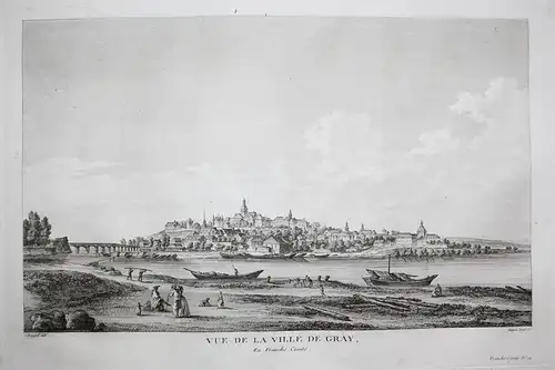 Vue de la Ville de Gray - Gray Haute-Saone Bourgogne Ansicht view vue