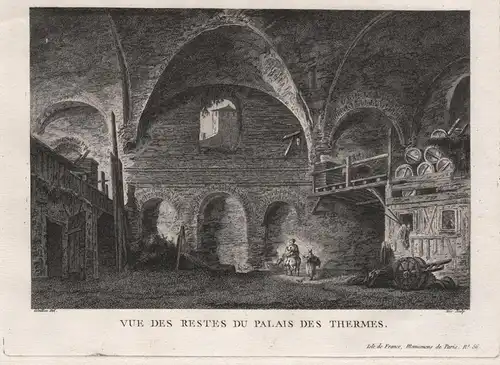 Vue des Restes du Palais des Thermes. - Paris Thermes de Cluny Ansicht view vue