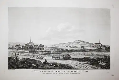 Vue du Prieure de Larrey Pres la Fontaine Se. Anne, avec la Ville de Dijon, les Chartreux, et la rive. d'Ouche
