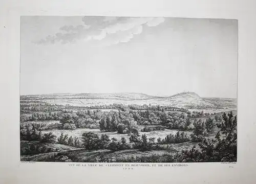 Vue de la Ville de Clermont en Beauvoisis, et de ses environs - Clermont-en-Bauvaisis Oise Ansicht view vue
