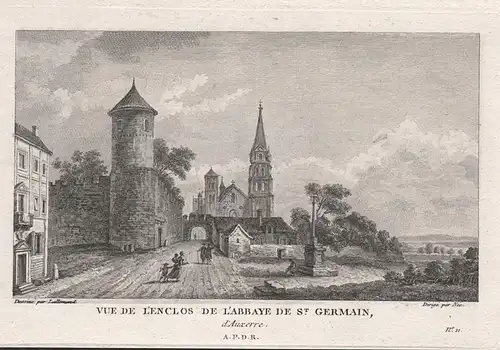 Vue de l'enclos de l'Abbaye de St. Germain, d'Auxerre - Auxerre Abbaye Saint-Germain Yonne Bourgogne Ansicht v