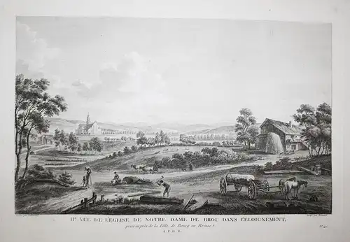 11e. vue de l'Eglise de Notre Dame de Brou dans l'Eloignement, prise au pres de la Ville de Bourg en Bresse -