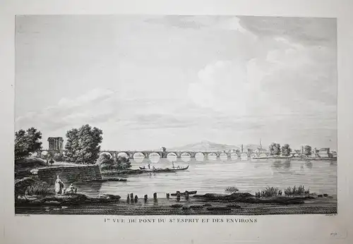 1.re vue du Pont du St. Esprit et des environs - Pont-Saint-Espris Gard Occitanie Ansicht view vue