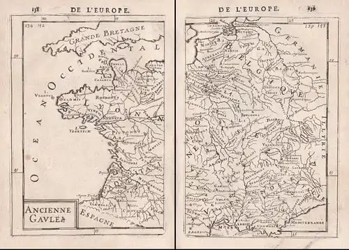 Ancienne Gaule. - Gallia Gallien Gallier France Frankreich carte gravure map Karte
