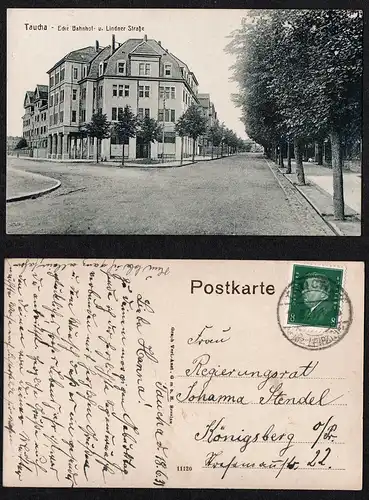 Taucha - Ecke Bahnhof- u. Lindner-Straße - Taucha Nordsachsen Foto Photo Postkarte Ansichtskarte