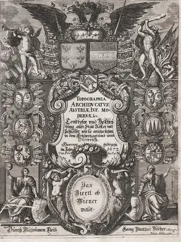 Topographia Archiducatus Austriae Inf. Modernae - Das Viertl ob Wienerwaldt - Titelblatt Titel titlepage Atlas