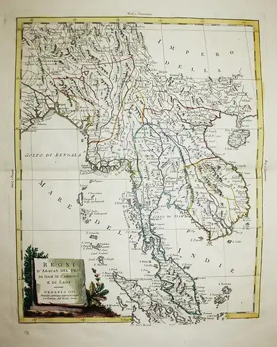 Regni d'Aracan del Pegu di Siam di Camboge e di Laos. - Thailand Myanmar Vietnam Cambodia Malaysia Asia Asien