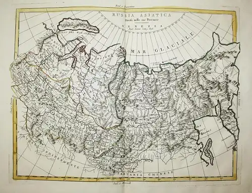 Russia Asiatica Divisa nelle sue Provincie. - Russia Russland Siberia Tartary Asia Asien Karte map