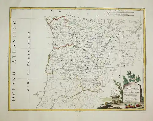 Il Portogallo cioé le provincie di Entre Duoro, e Minho, Traz-Os-Montes, e Beira. Di Nuova Projezione. - Portu