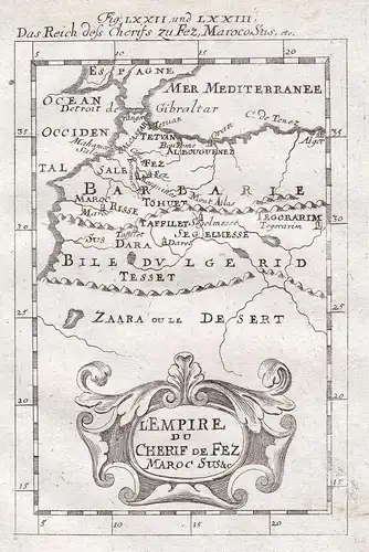 L'Empire du Cherif de Fez Maroc Sus &c - Morocco North West Africa map Karte Marokko Afrika