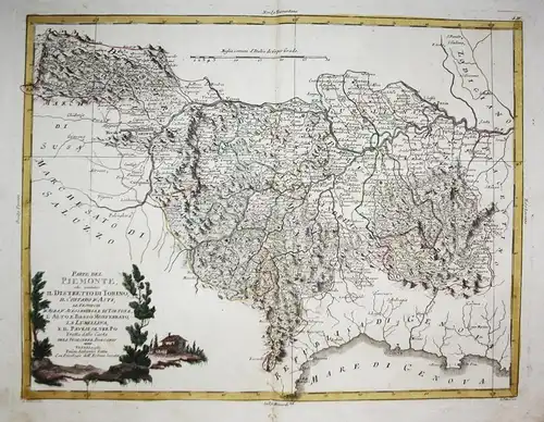 Parte del Piemonte che contiene il Distretto di Torino, il Contado D'Asti, le Provincie d'Alba, d'Alessandria,