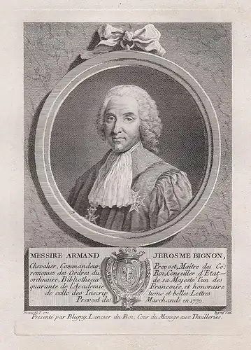 Messire Armand Jerosme Bignon - Armand-Jerome Bignon (1711-1772) lawyer royal librarian Bibliothekar Portrait