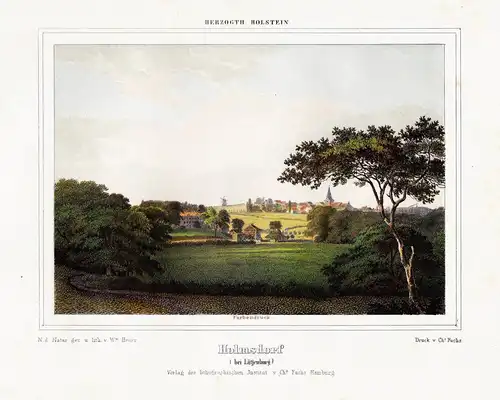 Holmsdorf (bei Lütjenburg). - Helmstorf b. Lütjenburg Schleswig-Holstein Lithographie