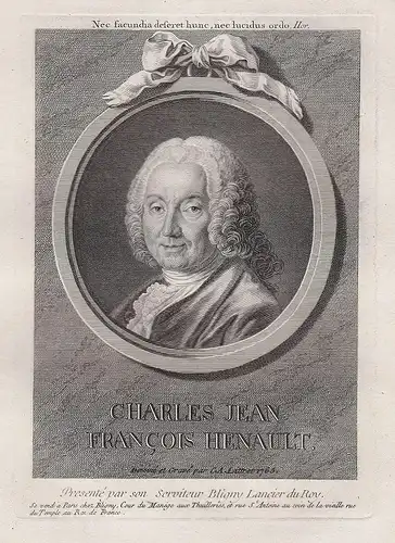 Charles Jean Francois Henault - Charles-Jean-Francois Henault (1685-1770) writer Schriftsteller historian Hist