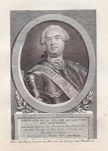 Louis Cesar le Tellier de Louvois Duc d'Estrées. - Louis Charles Cesar Le Tellier (1695-1771) military command