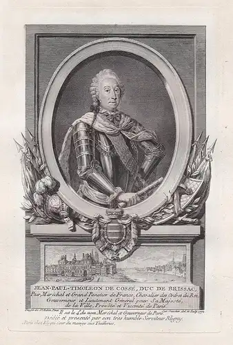 Jean-Paul-Timoleon de Cossé, Duc de Brissac. - Jean Paul Timoleon de Cossé Brissac (1698-1780) statesman noble
