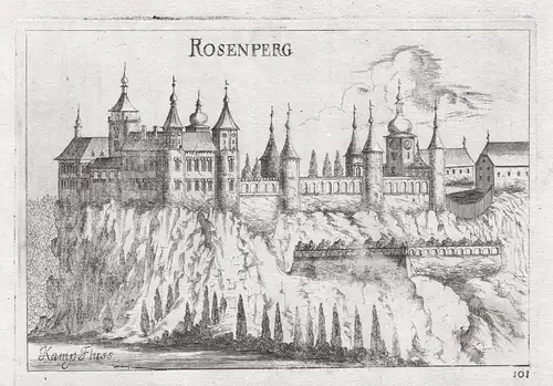 Rosenperg - Schloss Rosenburg Rosenburg-Mold Horn Kupferstich antique print