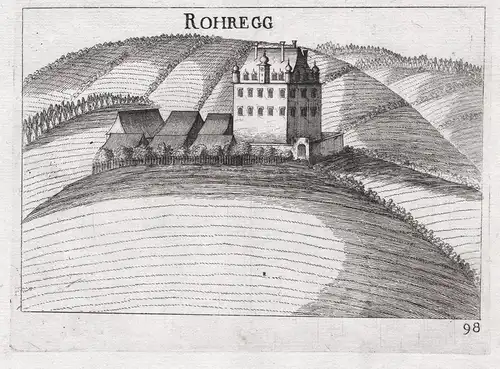 Rohregg - Schloss Rorregg Yspertal Ansicht Kupferstich antique print