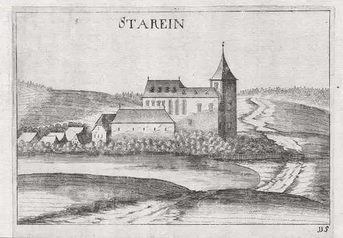 Starein - Starrein Weitersfeld Ansicht Kupferstich antique print
