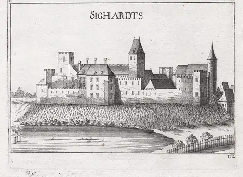 Sighardts - Schloss Groß-Siegharts Waidhofen an der Thaya Kupferstich antique print