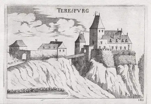Terespurg - Schloss Therasburg Sigmundsherberg Kupferstich antique print