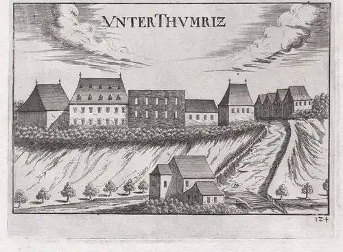 Unter Thumriz - Unterthumeritz bei Horn Österreich  Kupferstich antique print