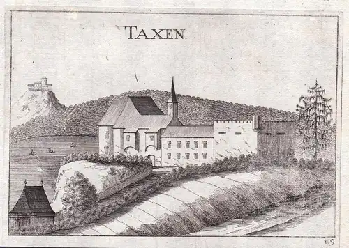 Taxen - Großtaxen Kautzen Ansicht Österreich Kupferstich antique print