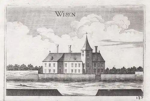 Wisen - Schloss Wisent Amelsdorf Burgschleinitz-Kühnring Kupferstich antique print