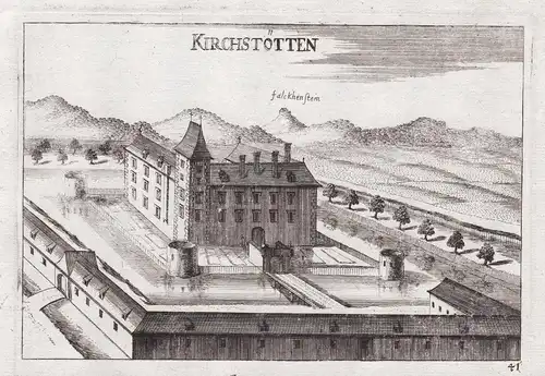 Kirchstötten - Schloss Totzenbach Kirchstetten Kupferstich antique print