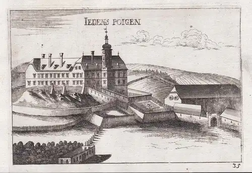 Iedens Poigen - Schloss Jedenspeigen Gänserndorf Kupferstich antique print