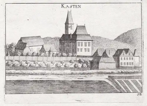 Kasten - Kasten bei Böheimkirchen Ansicht Sankt Pölten-Land Kupferstich antique print
