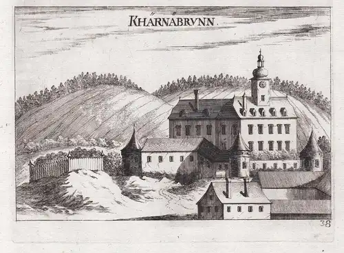 Khärnäbrunn - Karnabrunn Großrußbach Korneuburg Kupferstich antique print