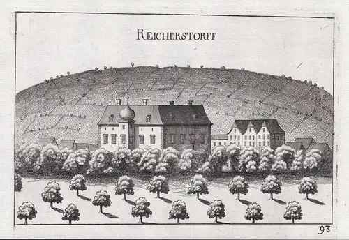 Reicherstorff - Reichersdorf Nußdorf ob der Traisen Kupferstich antique print